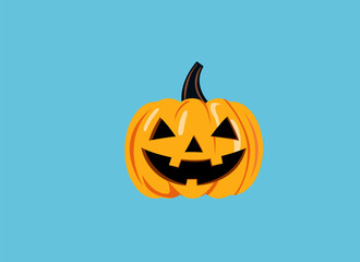 creative illustration of a carved pumpkin for Halloween. minimalist vector graphic