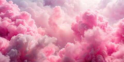 Fototapeta premium Close-up of abstract dreamy clouds on pink background