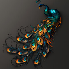 The Peacock,peacock with an open tail.