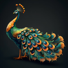Fototapeta premium The Peacock,peacock with an open tail.