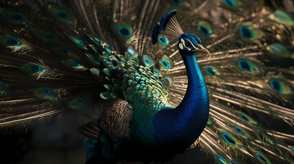 Obraz premium The Peacock,peacock with an open tail.