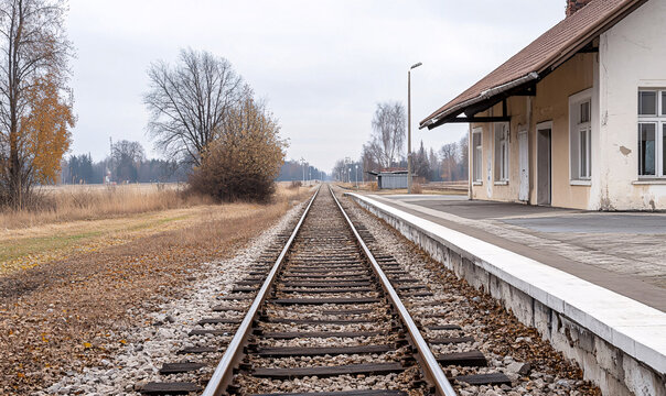 railway in the countryside-generative ai