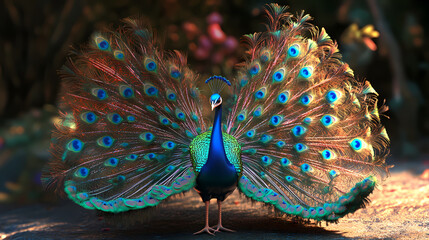 Obraz premium The Peacock,peacock with an open tail.