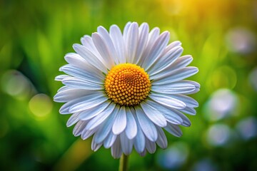 Obraz premium Close-up of blooming Daisy flower with nectar