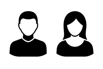 people Icon vector. faceless man and woman avatar silhouette on white background