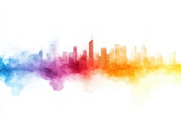Artistic Rendering of Vibrant City Skyline