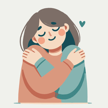 person hugging themselves symbolizing self care and self compassion