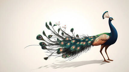 Fototapeta premium The Peacock,peacock with an open tail.