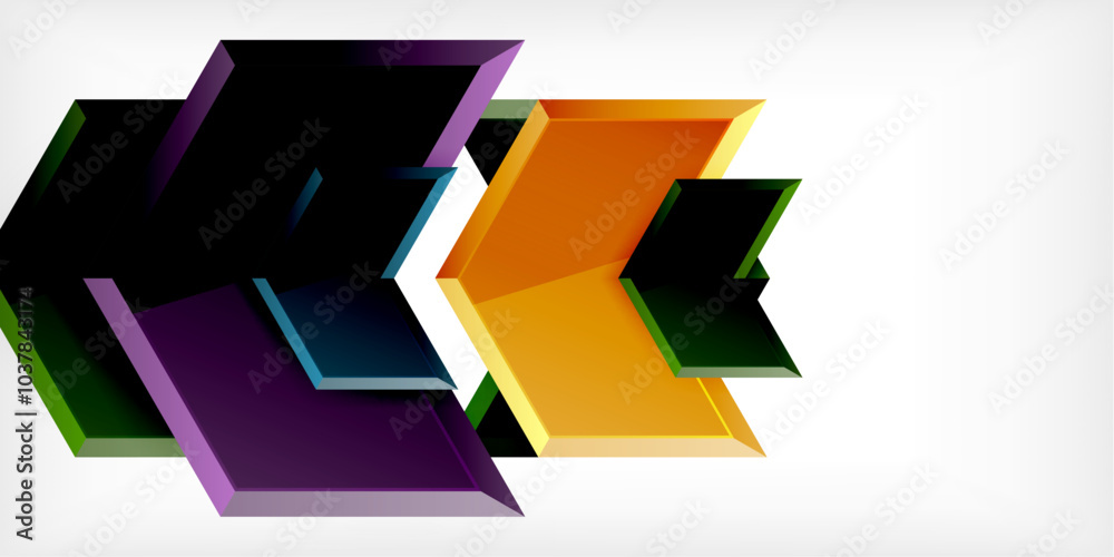 Aufkleber vector 3d arrow techno design template
