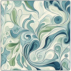 Fototapeta premium Geometric and Organic Doodle Tile and Carpet Designs with White Borders | Hand-drawn, Abstract, Floral, and Symmetrical Patterns in Soft Pastel and Earth Tones