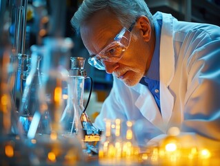 Mature Scientist Conducting Research in Lab Environment