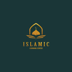 islamic learning center logo design vector