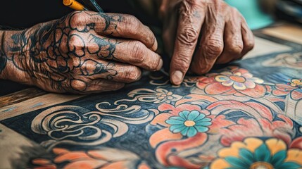 Intricate Hand Tattoo Art and Design Process