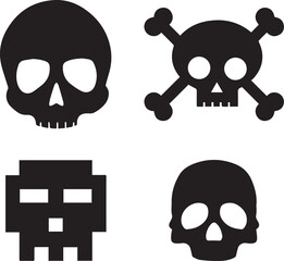 Colorful Skull,skeleton, halloween, death, danger, bones, crossbones vectors design 