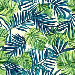 Fototapeta premium Whimsical Floral and Foliage Designs seamless pattern: Playful Doodles, Geometric Leaves, and Elegant Wildflowers in Bold and Soft Color Palettes.