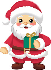 Santa Claus characters displaying festive cheer in varied poses, including holding gifts, waving, and winking. Perfect for Christmas designs and holiday-themed projects.