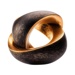 Abstract black and gold modern sculpture.