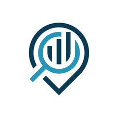 Obraz premium Search business finance logo vector image