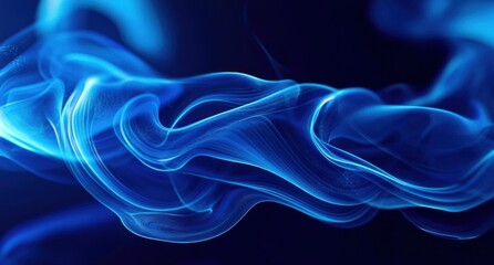 Abstract Blue Swirling Smoke