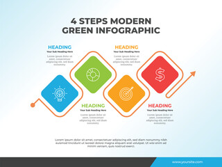Infographic template for 4 step business presentation concept with simple design