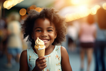 Black Child with ice cream