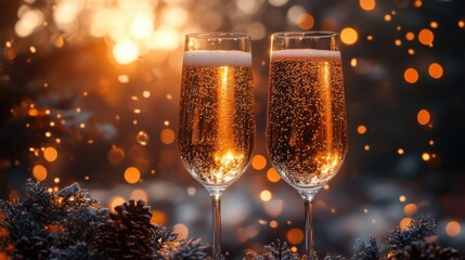 Sparkling New Year Celebration with Champagne: Capturing the Essence of Joyful Gatherings and Festive Moments