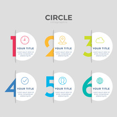 circle infographic template elegant round hidden papercut number layout