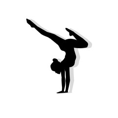 Silhouette of a woman posing yoga 