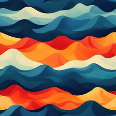 Vibrant Thai Pattern with Layered Waves Design