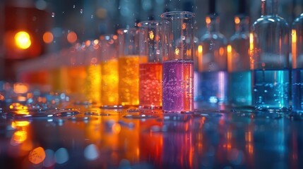 Obraz premium Science fair project, vibrant colors, educational setting, dynamic scenes, inviting