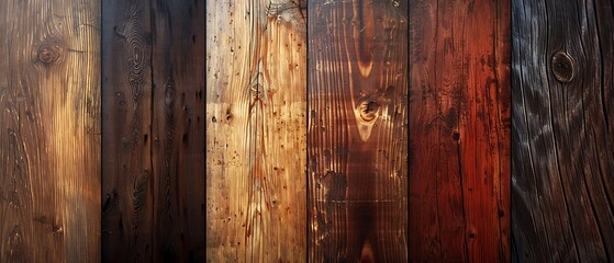 Fototapeta premium A rich variety of textured wooden planks showcasing natural grain patterns and colors for timeless design inspiration