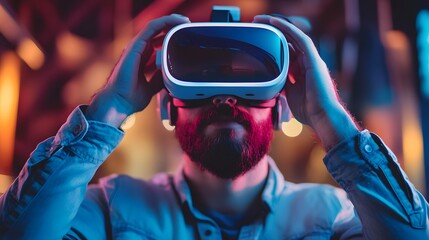 Virtual reality developers testing VR applications with headsets and equipment