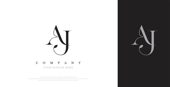 Initial AJ Logo Design Vector 