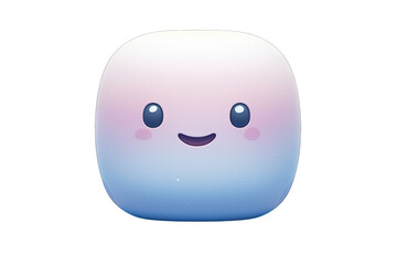 Fototapeta premium Cute and cheerful character with a soft gradient, perfect for illustrations, digital art, and designs that evoke joy and friendliness.