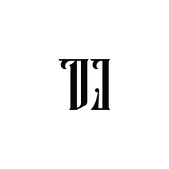 DJ monogram logo design letter text name symbol monochrome logotype alphabet character simple logo