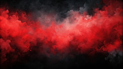 Abstract aerial watercolor paint background in black and red tones
