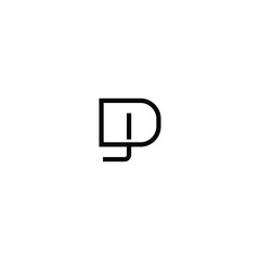 DJ monogram logo design letter text name symbol monochrome logotype alphabet character simple logo