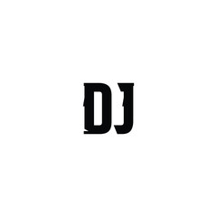 DJ monogram logo design letter text name symbol monochrome logotype alphabet character simple logo
