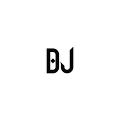 Obraz premium DJ monogram logo design letter text name symbol monochrome logotype alphabet character simple logo