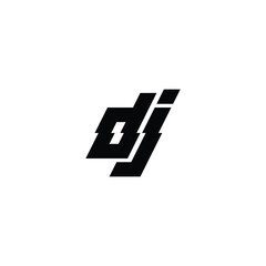 DJ monogram logo design letter text name symbol monochrome logotype alphabet character simple logo