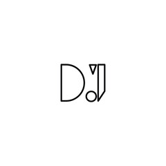 DJ monogram logo design letter text name symbol monochrome logotype alphabet character simple logo