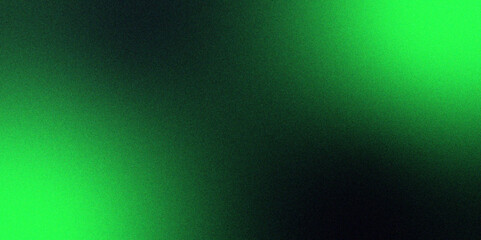Abstract Green Particles on Textured Black Surface. Banner Poster With Copy Space For Product Presentation Concept. Dark green blue grainy gradient noise texture effect