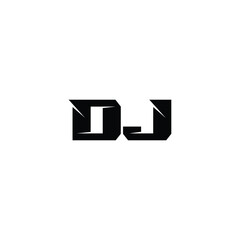 DJ monogram logo design letter text name symbol monochrome logotype alphabet character simple logo