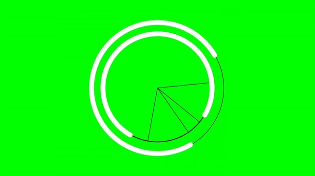 Circle target object position center. Loading circle animation isolated on  green screen background