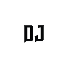 DJ monogram logo design letter text name symbol monochrome logotype alphabet character simple logo