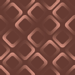 50s 60s 70s Retro Styled Seamless Pattern Trend Brown Abstract Vector Backdrop. Old Fashioned Halftone Art Illustration for Textile Print. Rhombus Grid Abstraction Vintage Wallpaper