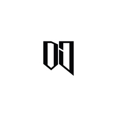 DJ monogram logo design letter text name symbol monochrome logotype alphabet character simple logo