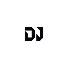 Obraz premium DJ monogram logo design letter text name symbol monochrome logotype alphabet character simple logo