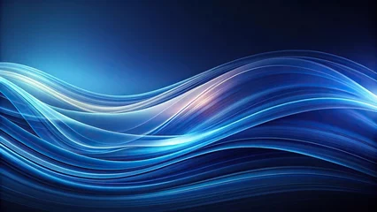 abstract background with smooth fractal waves on dark blue background