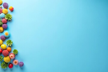 Abstract light blue background with colorful glorie